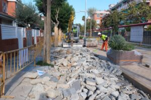 Obres de remodelació del carril bici del passeig del Canal a Sant Joan Despí